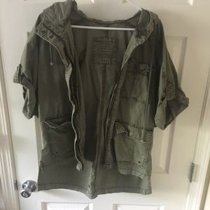 American eagle short sleeve utility jacket
